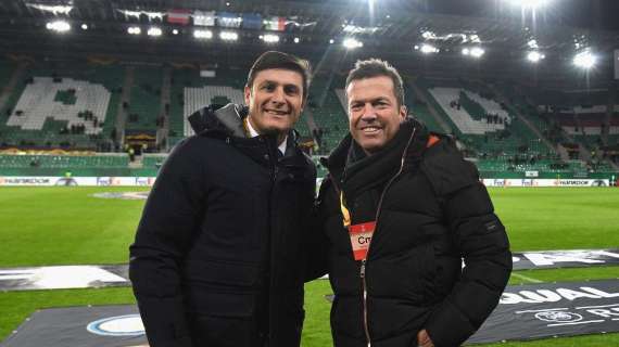 Europa League, Zanetti e Matthaus in posa prima di Rapid Vienna-Inter 