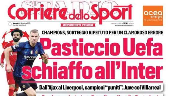 Prima CdS - Pasticcio UEFA, schiaffo all'Inter: campioni 'puniti'