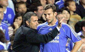 Mourinho e Shevchenko ai tempi del Chelsea