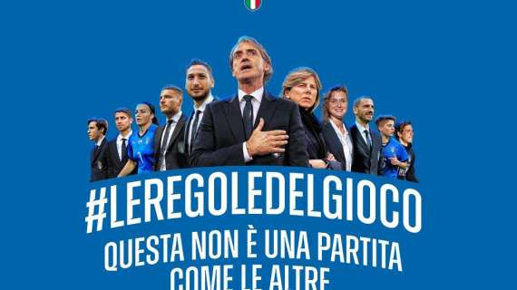 Azzurri e Azzurre contro il Covid-19 con le #leregoledelgioco. Comincia Mancini: "Un metro di distanza"