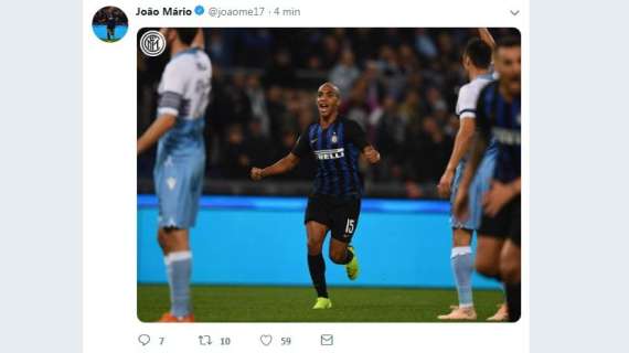 Joao Mario si riprende l'Inter: messaggio chiaro su Twitter