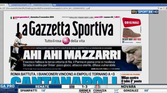 Prime pagine - Tutte le attenzioni su Mazzarri