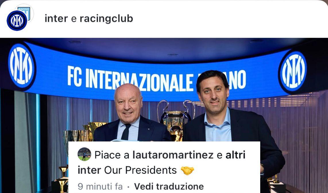 FOTO - Inter, visita speciale di Milito in sede: scambio di maglie con Marotta nella sala trofei
