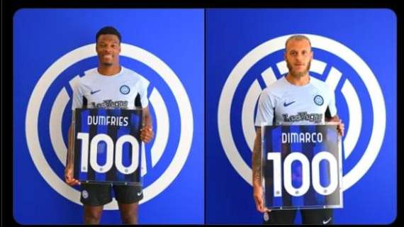 L'Inter omaggia Dumfries e Dimarco: maglia celebrativa per festeggiare le 100 presenze in nerazzurro