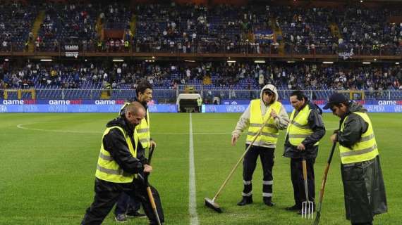 Diluvio su Marassi, non si gioca il derby Samp-Genoa