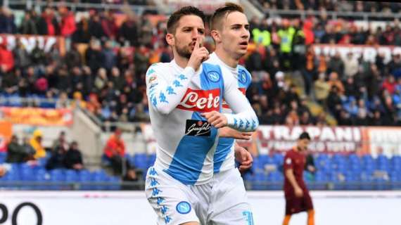 Mertens fa felice Sarri: Roma-Napoli finisce 1-2