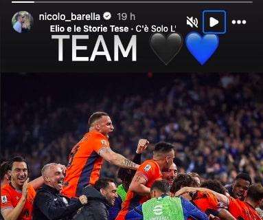 Barella festeggia il 'Team' sulle note di 'C'è solo l'Inter'. La frase chiave: "Sofferenza per arrivare alla vittoria" 