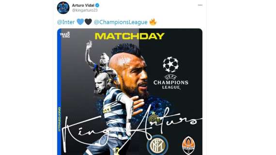 Vidal ricorda ai suoi follower l'importantissimo impegno di oggi in Champions