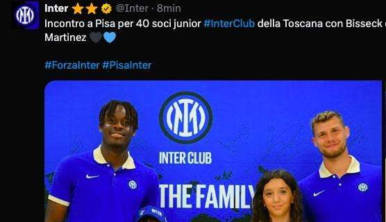 Amichevole a Pisa, i soci dell'Inter Club Toscana incontrano Bisseck e Martinez 