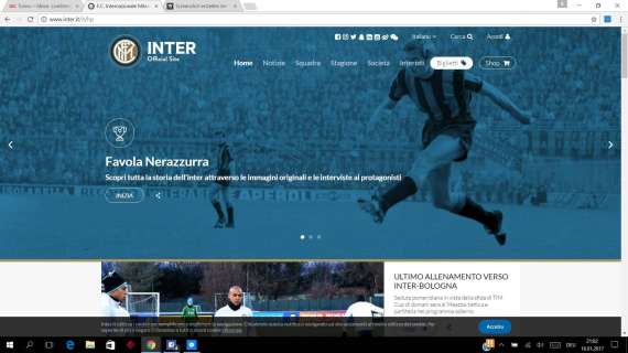 Il sito dell'Inter si rinnova con una nuova veste grafica