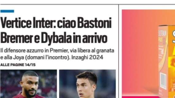 Prima TS - Vertice Inter: ciao Bastoni. Bremer e Dybala in arrivo
