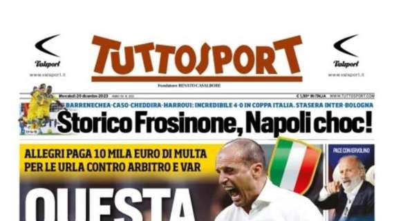 Prima TS - Questa è furia Scudetto. Allegri paga 10 mila euro di multa