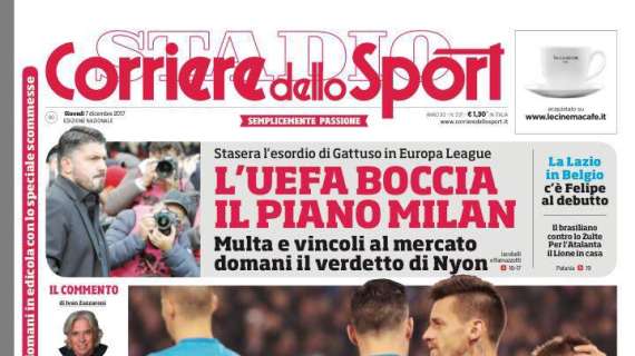 Prima pagina CdS - Brio e Beccalossi su Juve-Inter