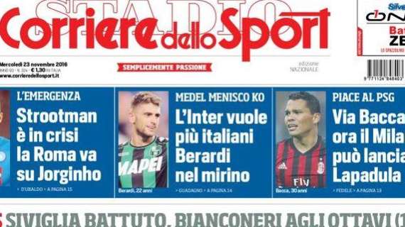 Prima CdS - L'Inter vuole più italiani: Berardi nel mirino