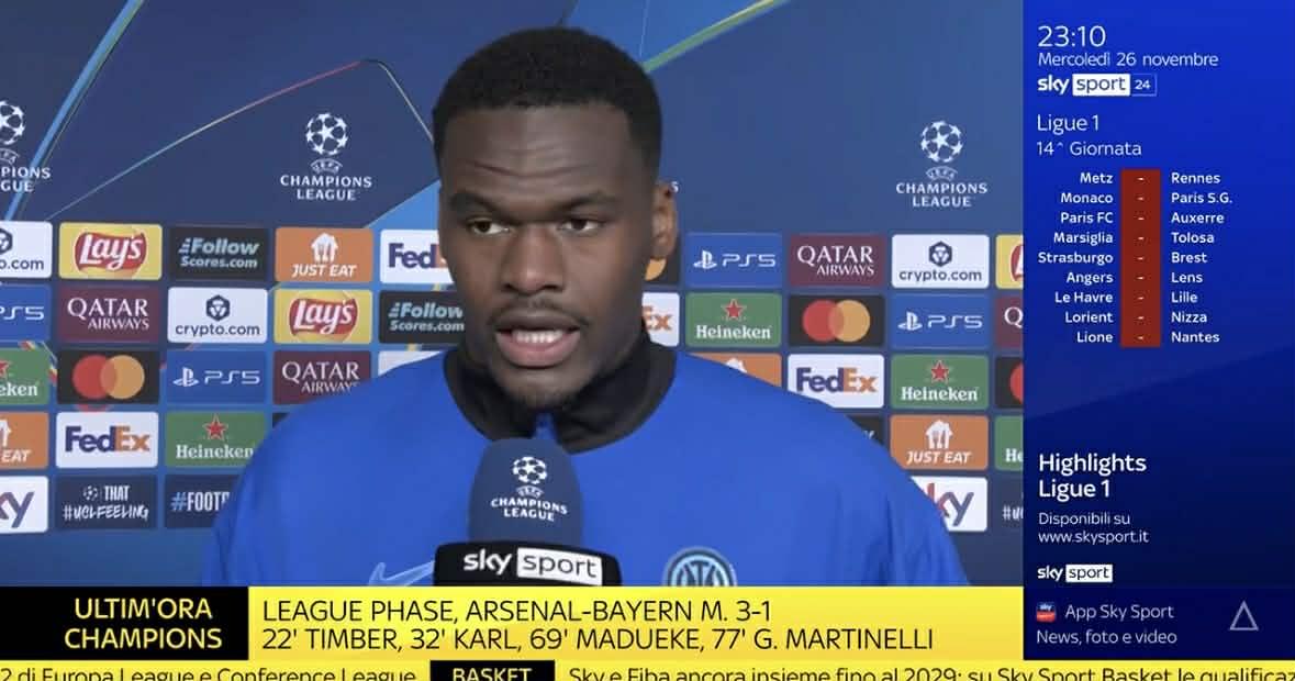 Bonny a Sky: "Perdere così alla fine fa male. Rialziamo la testa, si cade e ci si rialza"