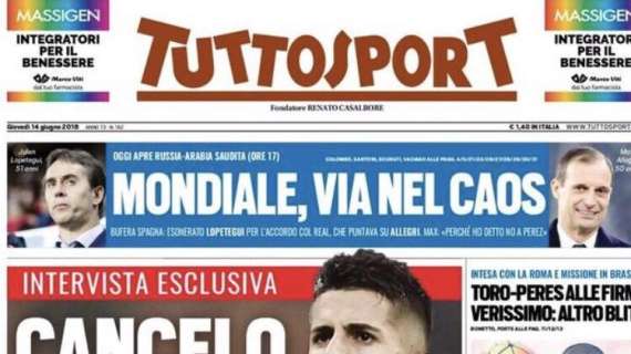 Prima TS - Cancelo: “Mi aspettavo più considerazione dall’Inter, sono fan di Douglas Costa”
