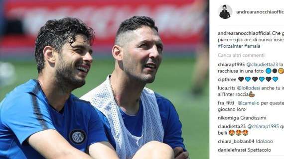 Ranocchia ritrova Zanetti, Cambiasso e Materazzi: "Che grande piacere giocare di nuovo insieme"