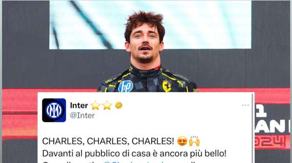 Leclerc trionfa a Monza, l'Inter celebra l'impresa: "Davanti al pubblico di casa è ancora più bello"