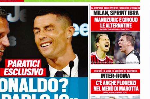 Prima TS - Inter-Roma: c'è anche Florenzi nel menù di Marotta. Milan, sprint Ibra: Mandzukic e Giroud le alternative