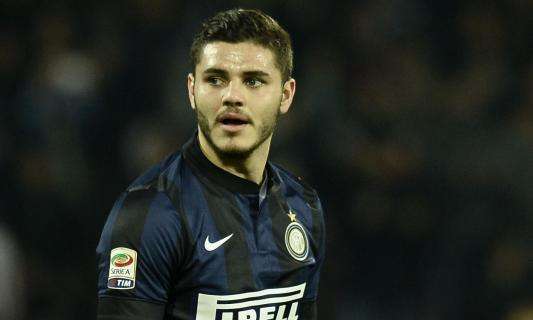 Mauro Icardi in campo, doppi applausi da San Siro