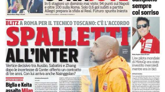 Prima CdS - Spalletti all'Inter: triennale per il tecnico della Roma. Con lui anche Nainggolan?