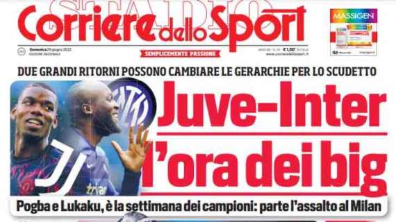 Prima CdS - Juve-Inter, l’ora dei big. Lukaku a Milano tra martedì e mercoledì