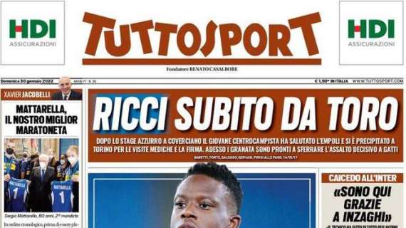 Prima pagina TS - Caicedo-Inter: "Sono qui grazie a Inzaghi"