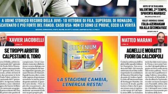 Prima pagina TS - Marani: "Agnelli e Moratti fuori da Calciopoli"