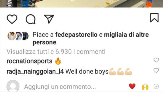Lukaku posta l'esultanza di squadra sui social. E arriva il commento di Nainggolan: "Well done, boys"