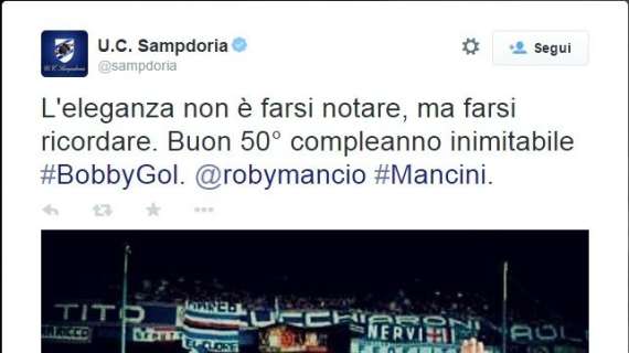 Mancini, gli auguri di Samp e Bologna: "Inimitabile"