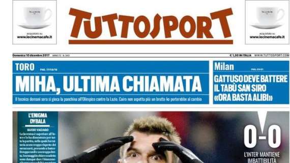 Prima pagina TS - Juve tosta, l'Inter mantiene imbattibilità e primato