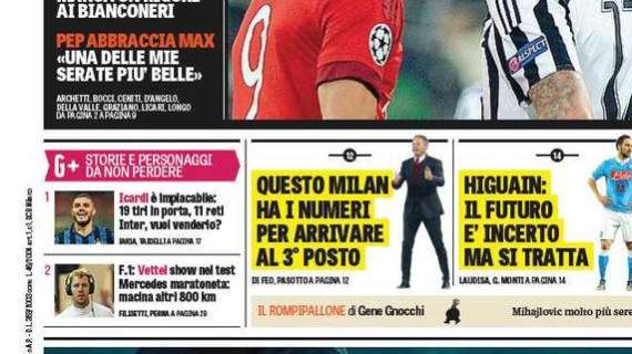 Prime pagine - Icardi è implacabile: 19 tiri in porta, 11 reti. Inter, vuoi venderlo? Per Mancini c'è Moutinho