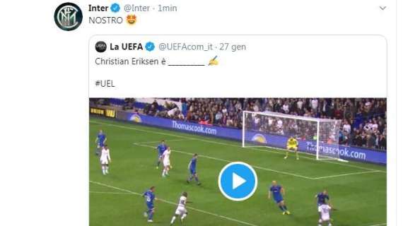 La Uefa: "Christian Eriksen è...". Risponde l'Inter: "Nostro"