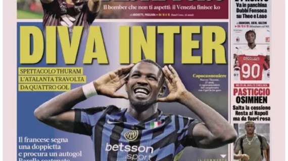 Prima GdS - Diva Inter: spettacolo Thuram, l’Atalanta travolta da quattro gol 