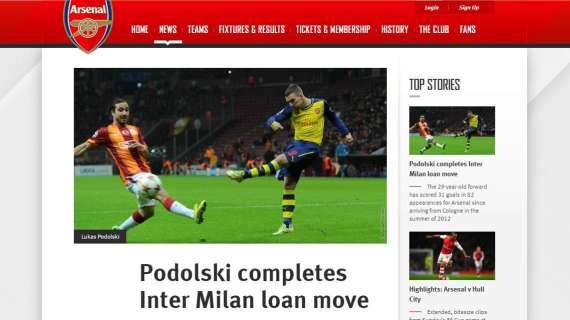 Ufficiale Podolski all'Inter. L'Arsenal gli augura...