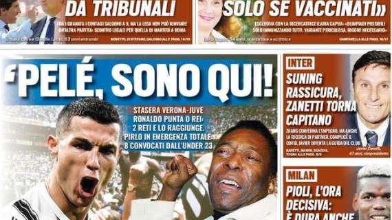 Prima pagina TS - Suning rassicura, Zanetti torna capitano