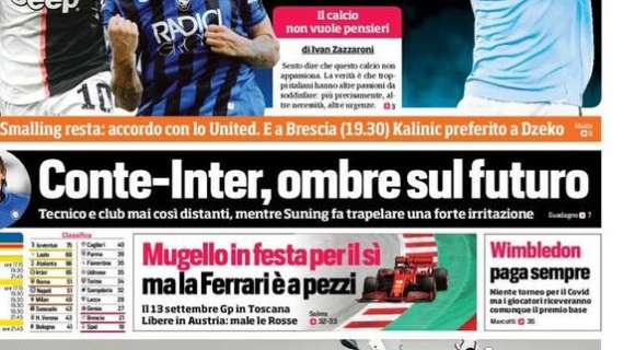 Prima pagina CdS - Conte, ombre sul futuro. Tecnico e club mai così distanti