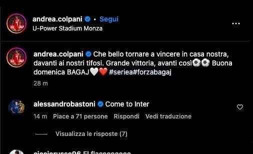 Colpani stende l'Empoli con una doppietta, Bastoni lo chiama: "Come to Inter"