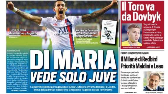 Prima TS - Di Maria vede solo Juve. Priorità Maldini e Leao per il Milan