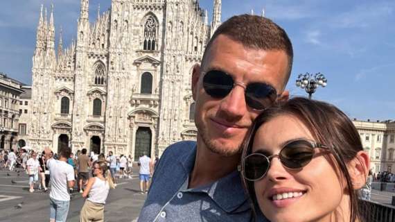 Vacanze italiane per Edin Dzeko e consorte. L'ex attaccante dell'Inter a "casa" a Milano