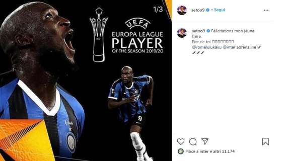 Eto'o, dedica a Lukaku: "Orgoglioso di te, fratellino mio"