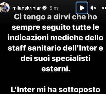 Skriniar spegne le polemiche: "Ho sempre seguito tutte le indicazioni dello staff sanitario dell'Inter"