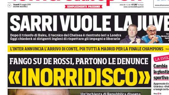 Prima CdS - L'Inter annuncia l'arrivo di Conte, poi tutti a Madrid