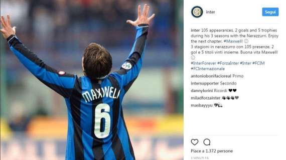 Anche l'Inter rende omaggio a Maxwell: "Buona vita"