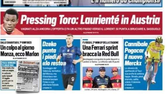 Prima pagina TS - Dzeko punta i piedi: "Io resto". E allontana Dybala