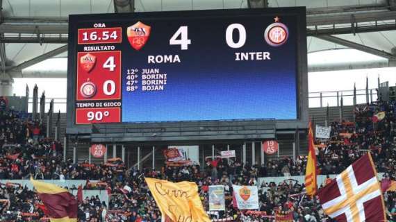 Roma-Inter, il 4-0 era offerto a 70