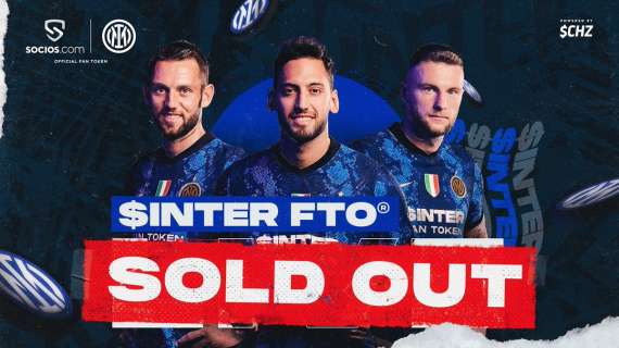 Inter, sold out un milione di Fan Token su Socios.com: "Grazie per il supporto"