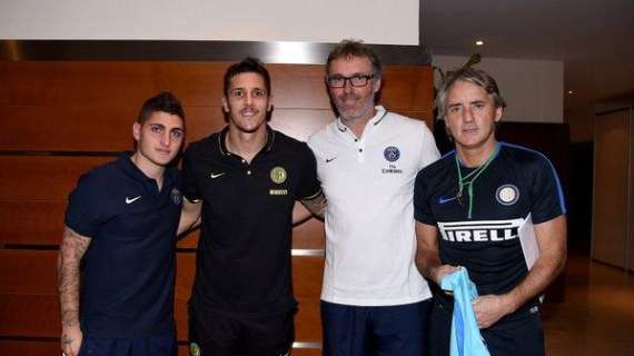FOTO - Mancini e Jovetic posano con Verratti e Blanc