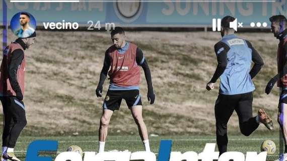 Calvario finito per Matias Vecino, oggi si è allenato in gruppo: "Forza Inter"