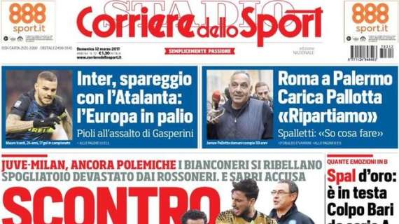 Prima pagina CdS - Inter, spareggio con l'Atalanta